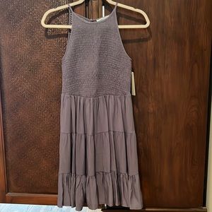 Lizard Thicket/Big waterblue sky smocked dress, small